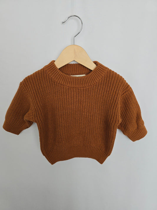 Holde Keepsake Rust Chunky Knit Sweater • 3-6 months