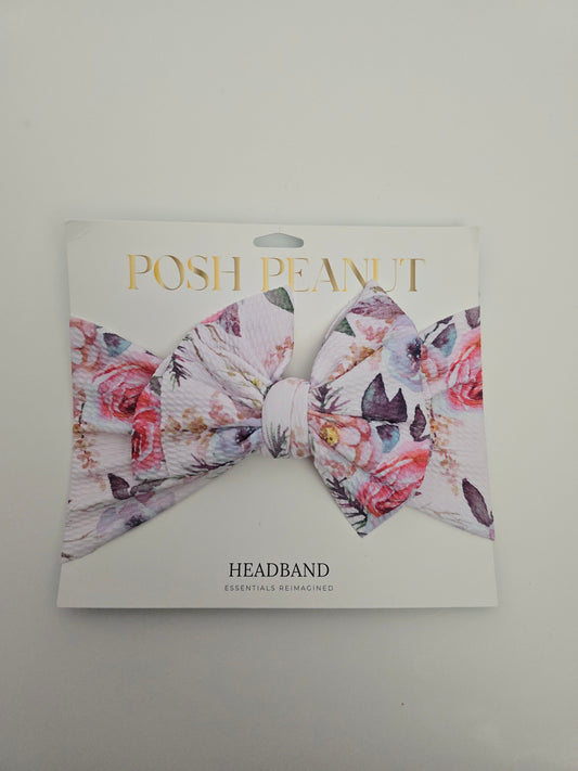NEW Posh Peanut Light Purple Floral Large Bow Headband