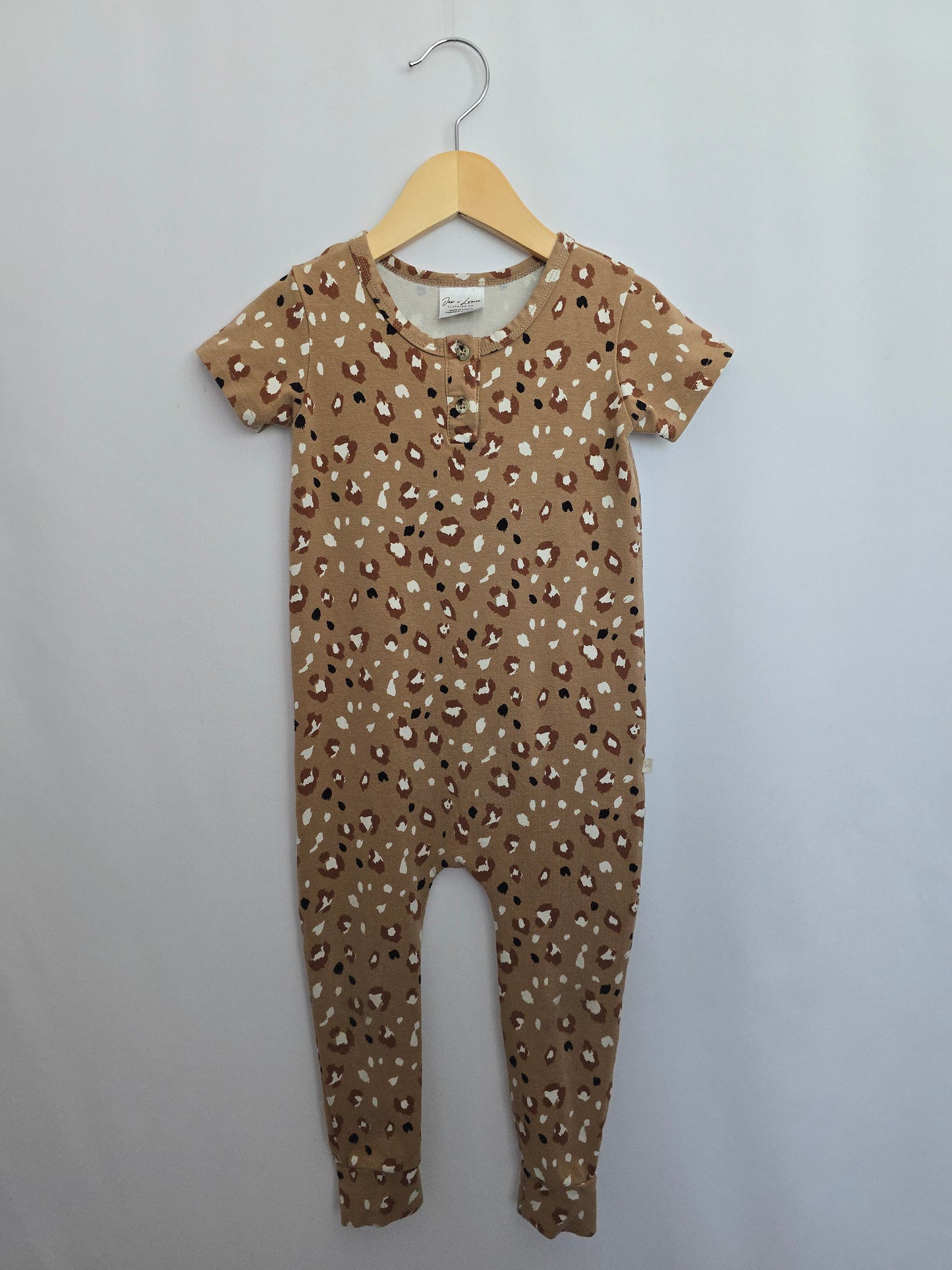 Jax & Lennon Leopard Tee Romper • 2-3 years