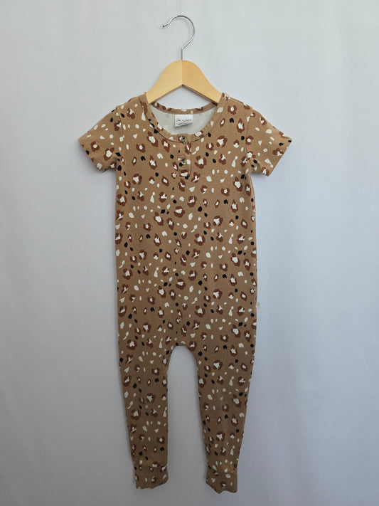 Jax & Lennon Leopard Tee Romper • 2-3 years