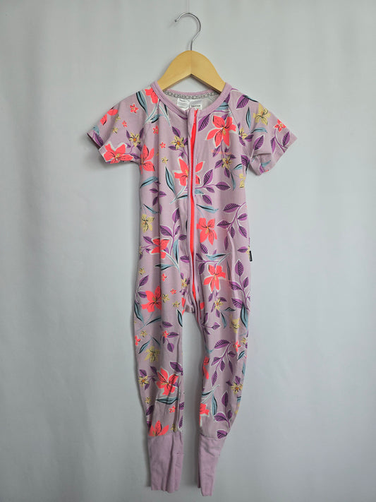 Bonds Wondersuit Pink Floral Wondersuit • 3 years