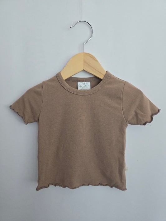 Jax & Lennon Oak Lettuce Hem Tee • 12-18 months