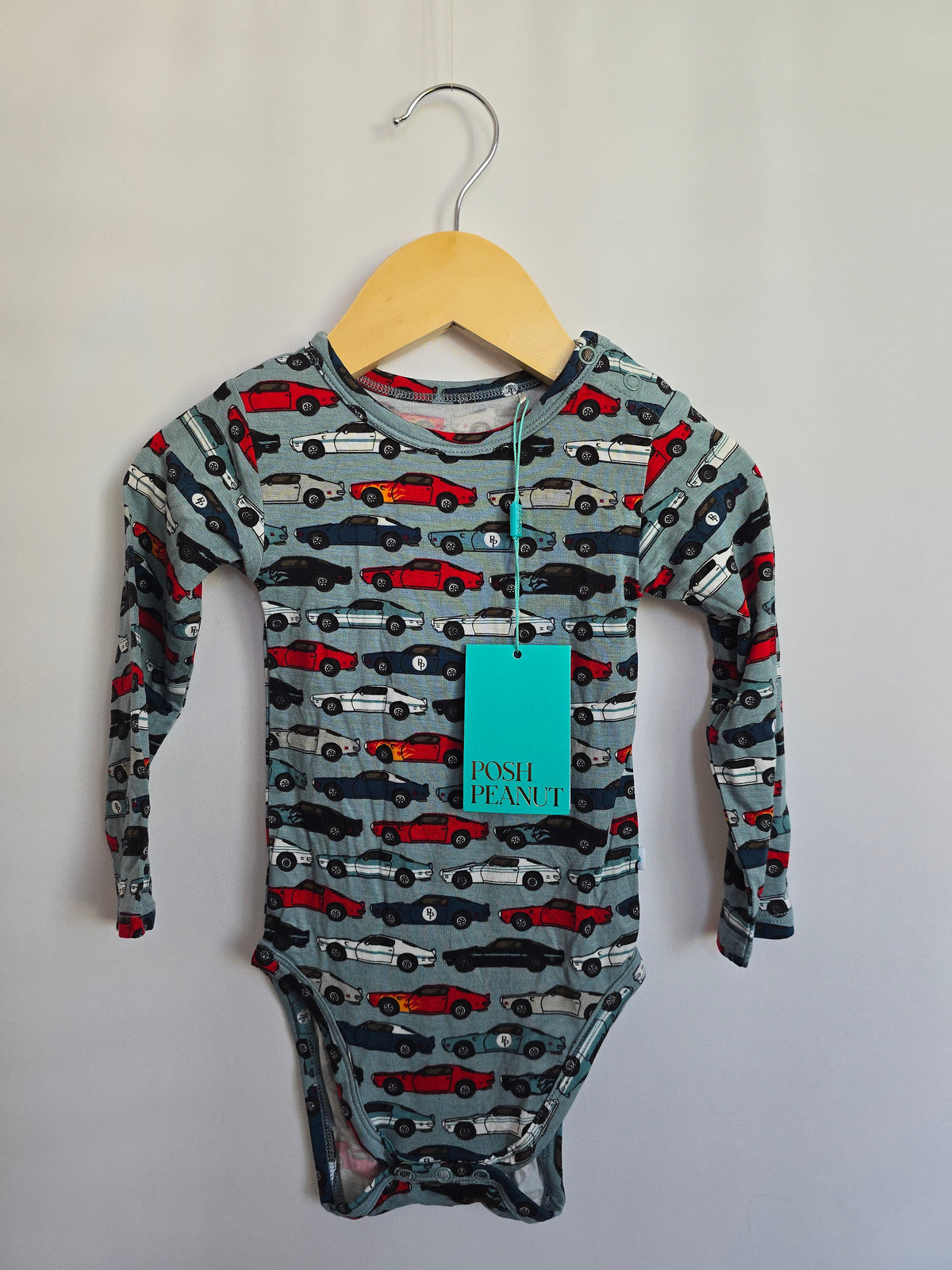 NEW Posh Peanut Cars Bodysuit • 12-18 months