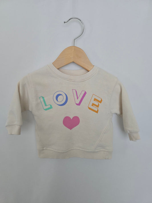 Zara Love Crewneck • 3-6 months
