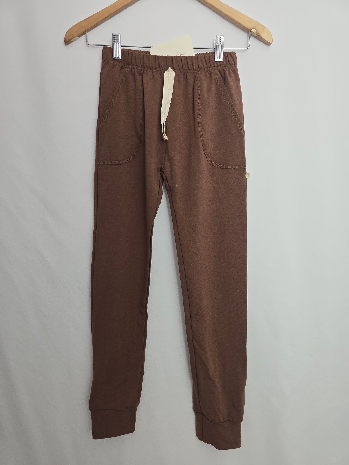 NEW Jax & Lennon Cocoa Brown Terry Lounge Pants • Youth Large 10-11 years