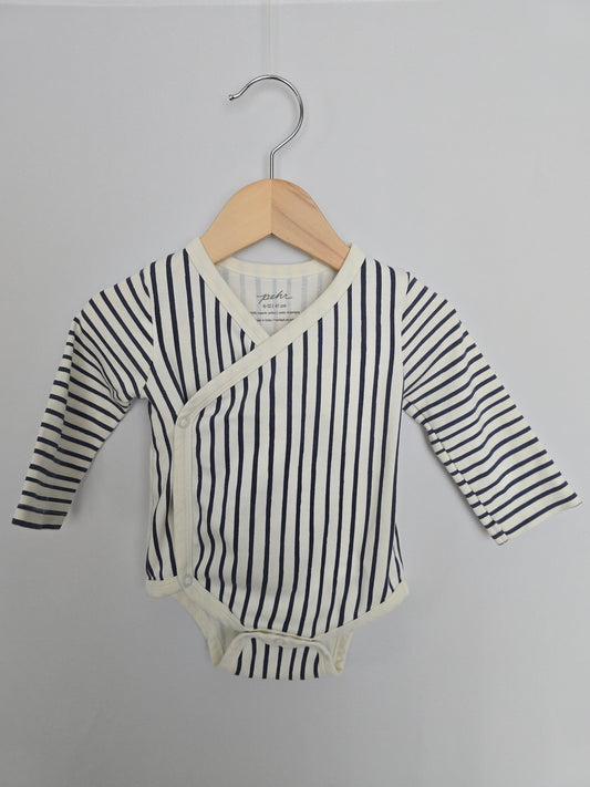 Pehr Organic Cotton Stripe Layette Bodysuit • 6-12 months