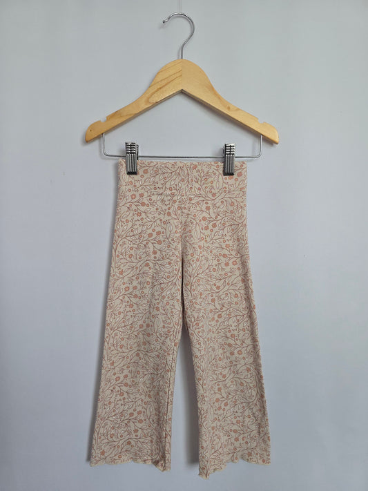 Jax & Lennon Dainty Floral Lettuce Hem Flares • 18-24 months