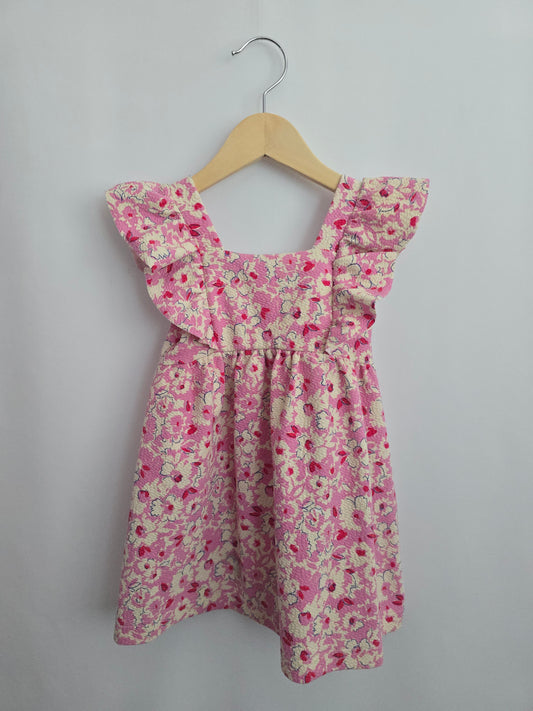 PLAY Zara Pink Floral Ruffle Dress • 3-4 years