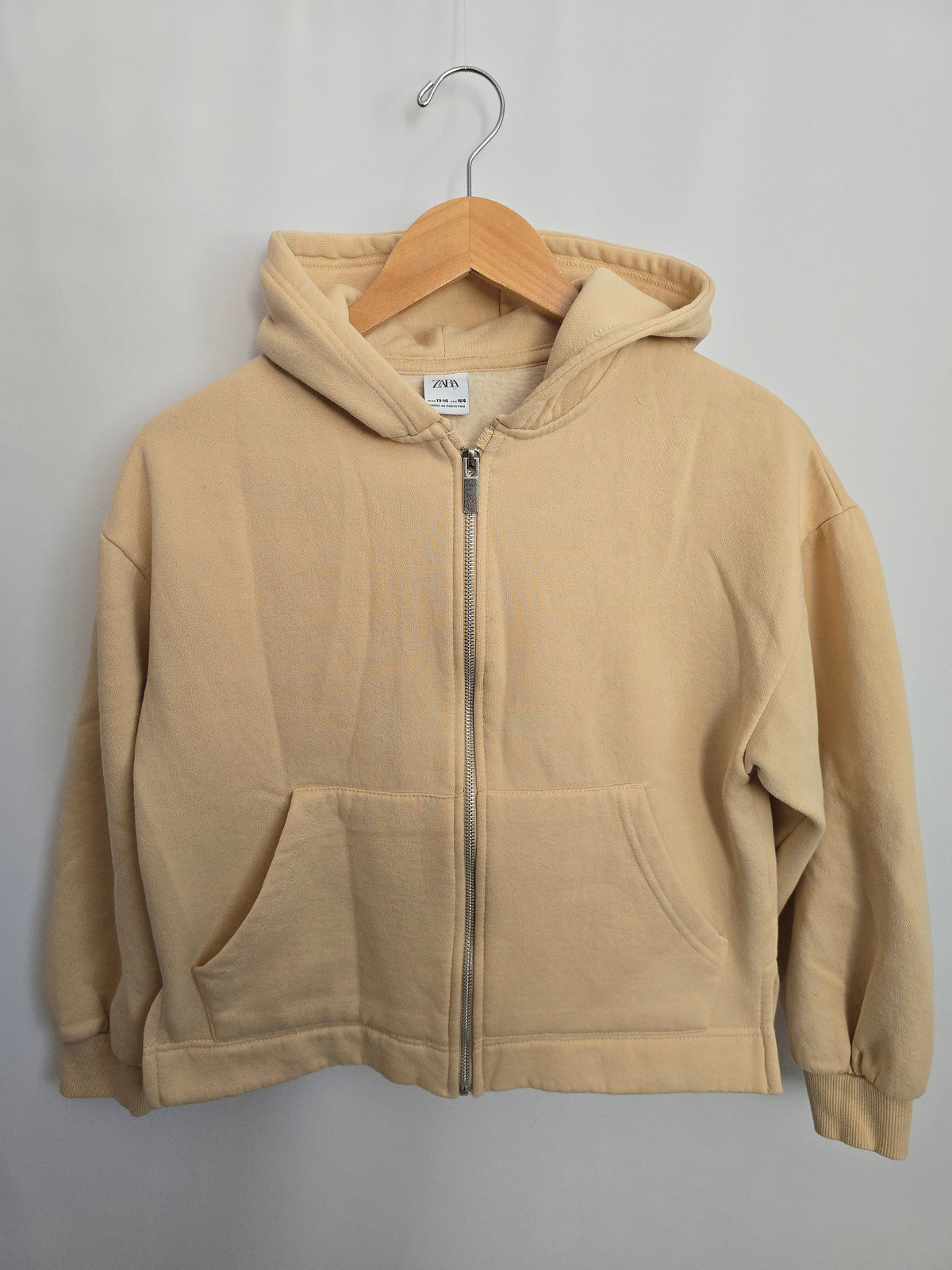 Zara Cream Oversized Zip Hoodie • 13-14 years