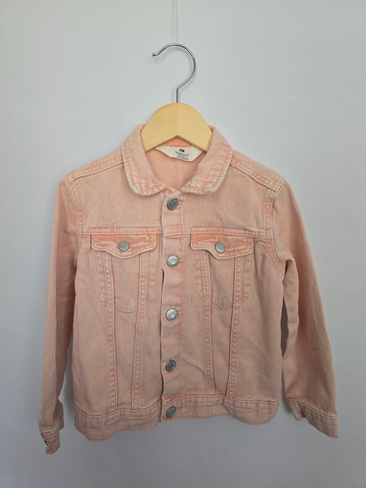 H&M Peach Denim Jacket • 5-6 years