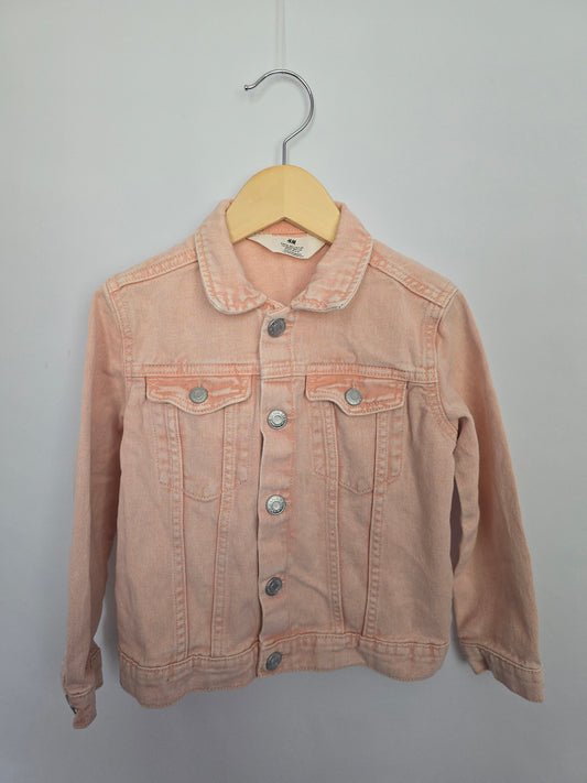 H&M Peach Denim Jacket • 5-6 years