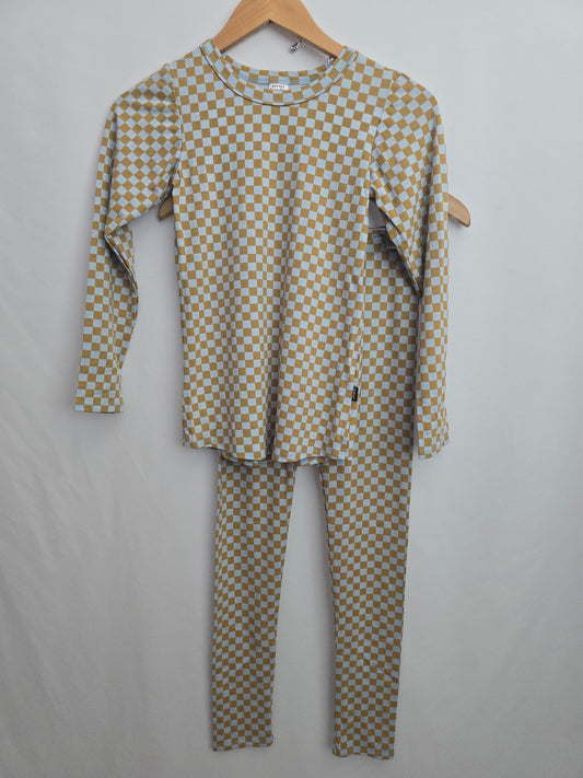 NEW Pretty Laundry Blue Checkered Pajama Set • 11-12 years