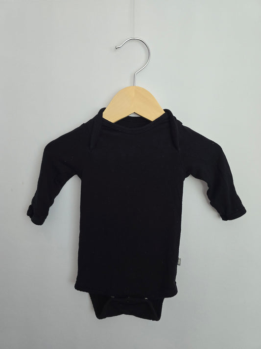 Kyte Black Bodysuit Long Sleeve • 0-3 months
