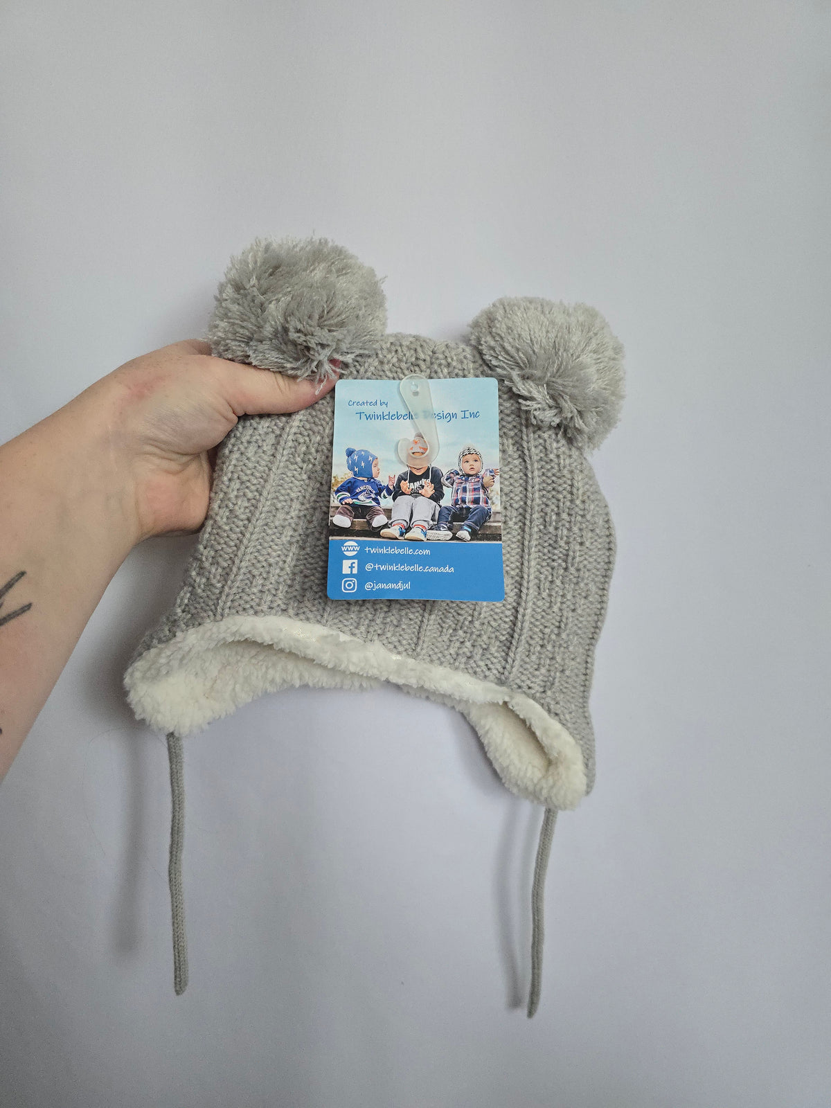 NEW Jan & Jul Grey Bear Beanie • Medium 6-24 months (2)