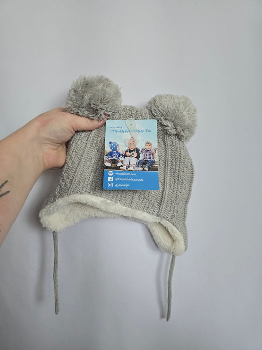 NEW Jan & Jul Grey Bear Beanie • Medium 6-24 months (2)
