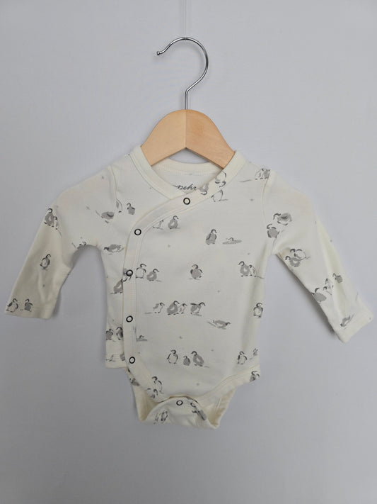 Pehr Organic Cotton Penguins Layette Bodysuit • 0-3 months
