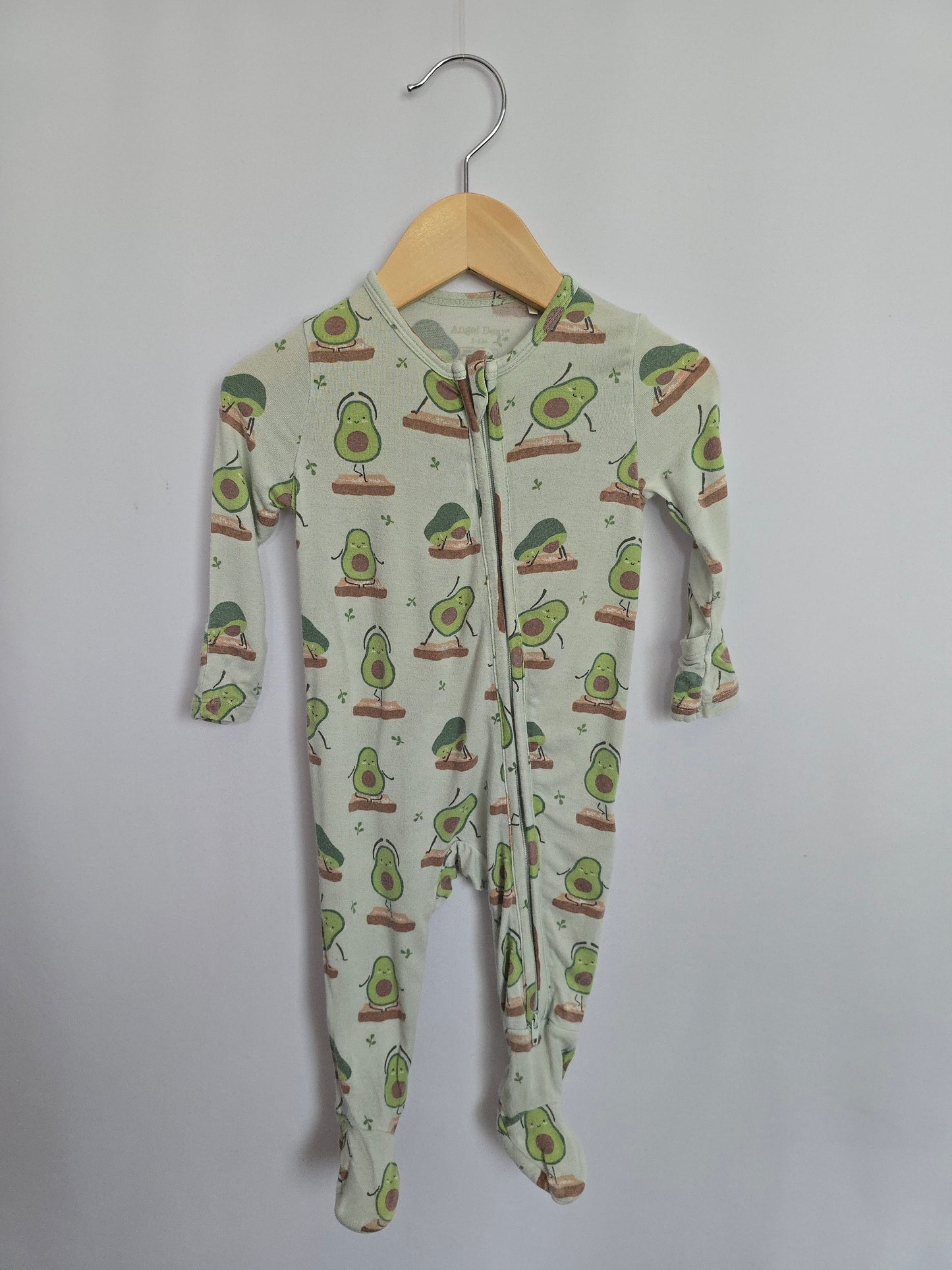 Angel Dear Avocado Yogi Zip Footie • 3-6 months