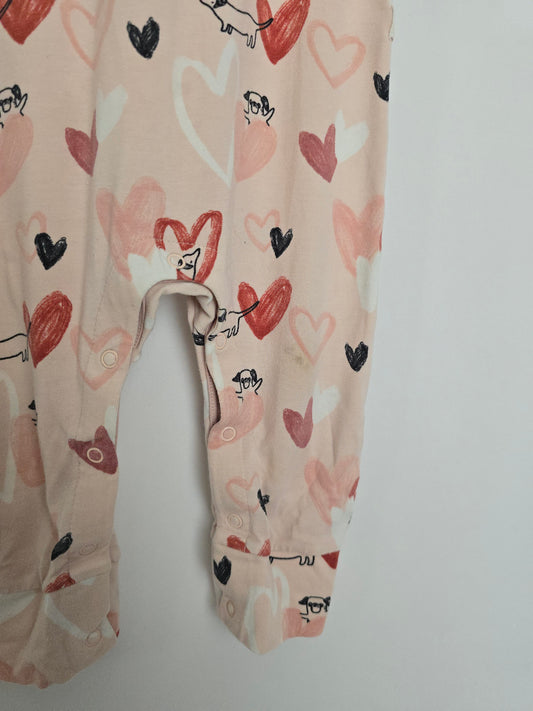 PLAY Loulou Lollipop Love Puppies Ruffle Romper & Matching Headband • 12-18 months