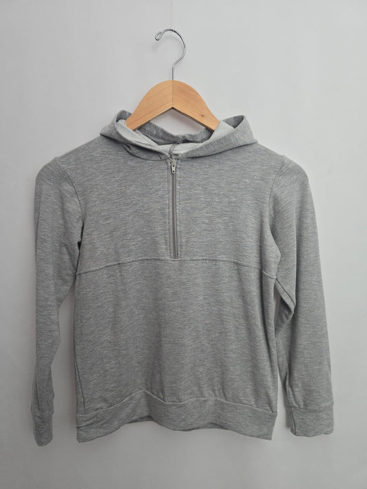 Tiny Button Apparel Grey 1/4 Zip Hoodie • 6-7 years