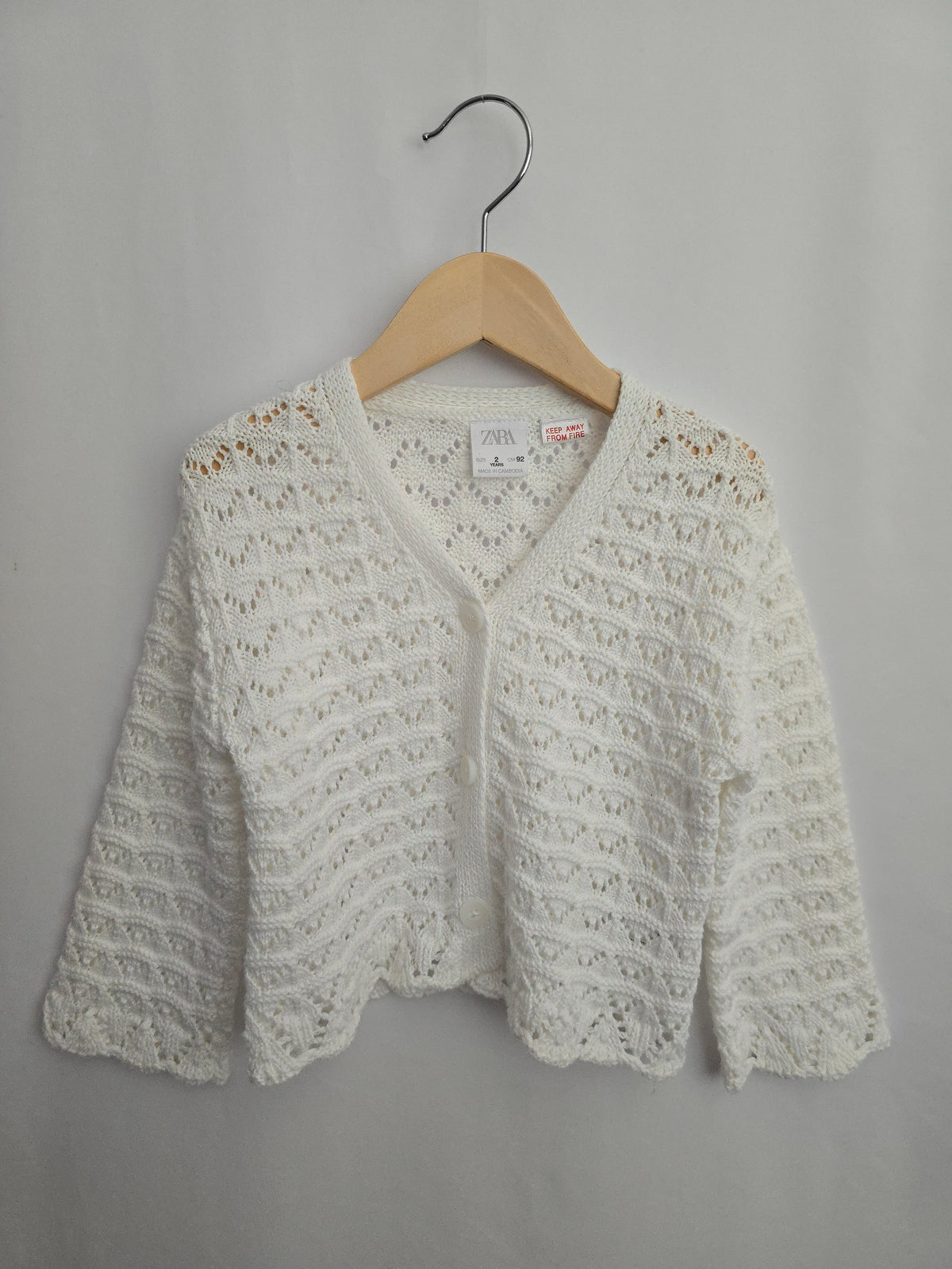 Zara White Crochet Cardigan • 2 years