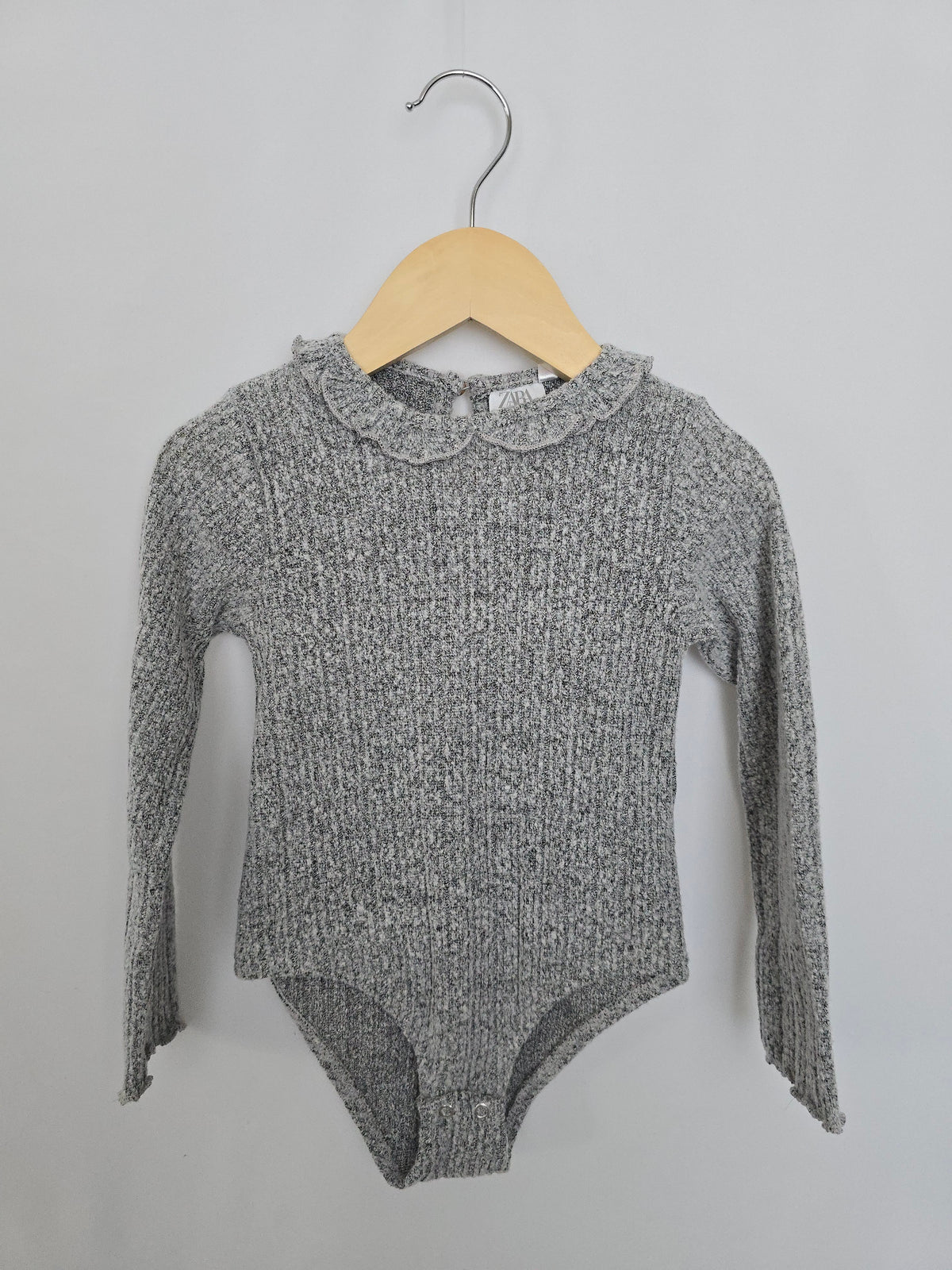 Zara Heathered Grey Soft Bodysuit • 3-4 years