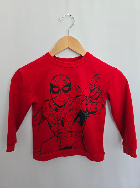 H&M Red Spiderman Crewneck • 4-6 years