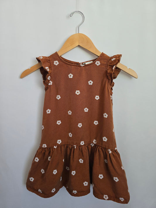 Miles The Label Brown Daisy Drop Peplum Dress • 5 years
