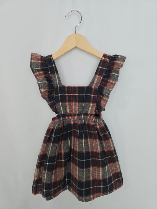 Zara Soft Plaid Pinafore • 3-4 years