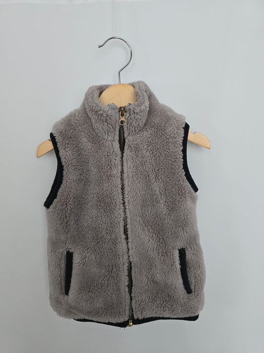 Little Bipsy Grey Sherpa Vest • 12-24 months