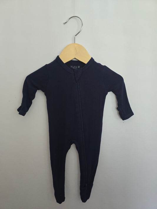 Kyte Navy Zip Footie • Newborn