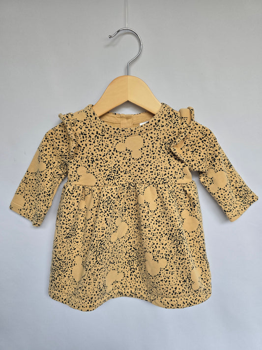 Gap Disney Ruffle Shoulder Mickey Dress with Bummies • 3-6 months