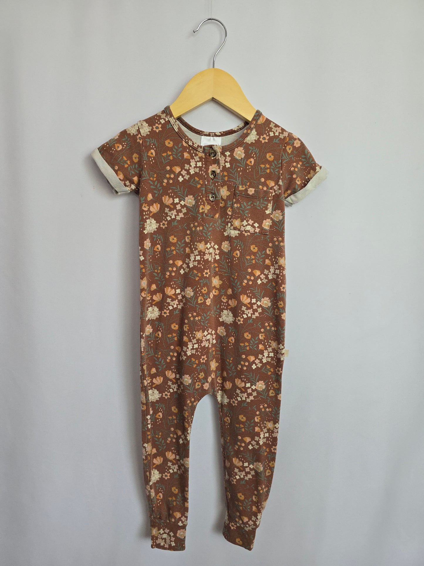 Jax & Lennon Autumn Floral Tee Romper • 18-24 months