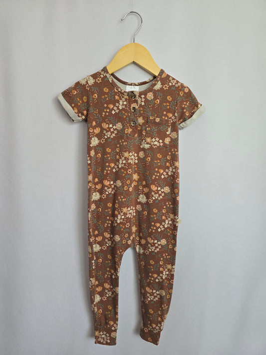 Jax & Lennon Autumn Floral Tee Romper • 18-24 months