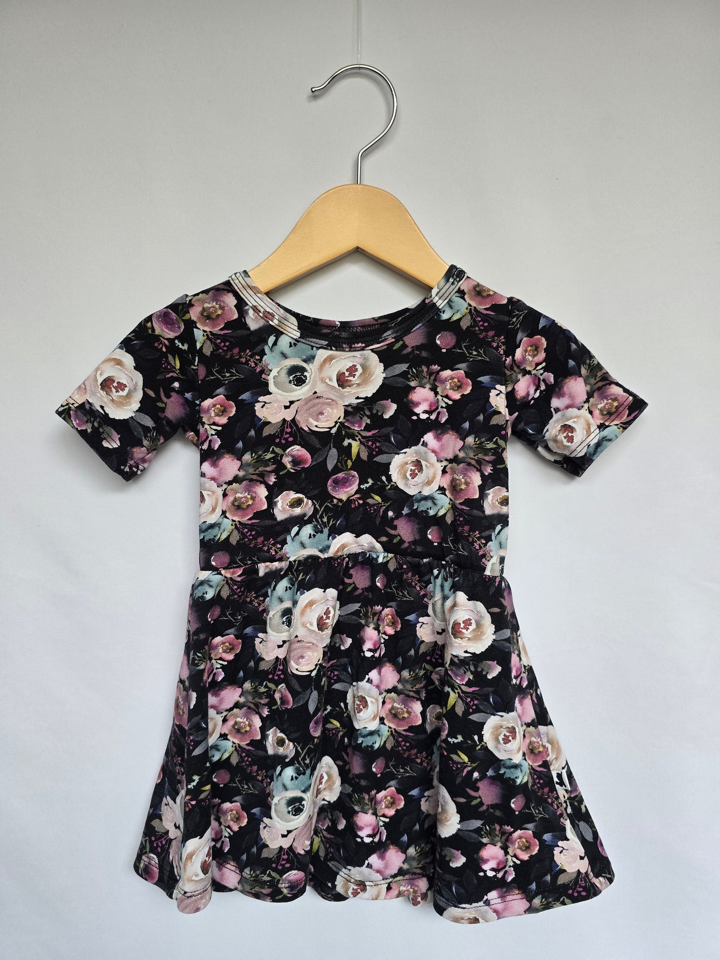 Little & Lively Watercolor Floral Twirl Dress • 6-12 months