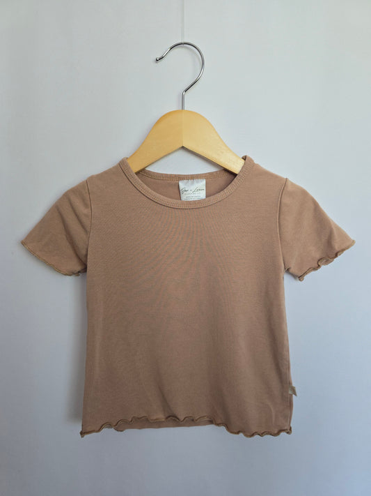 Jax & Lennon Oak Lettuce Hem Tee • 2-3 years