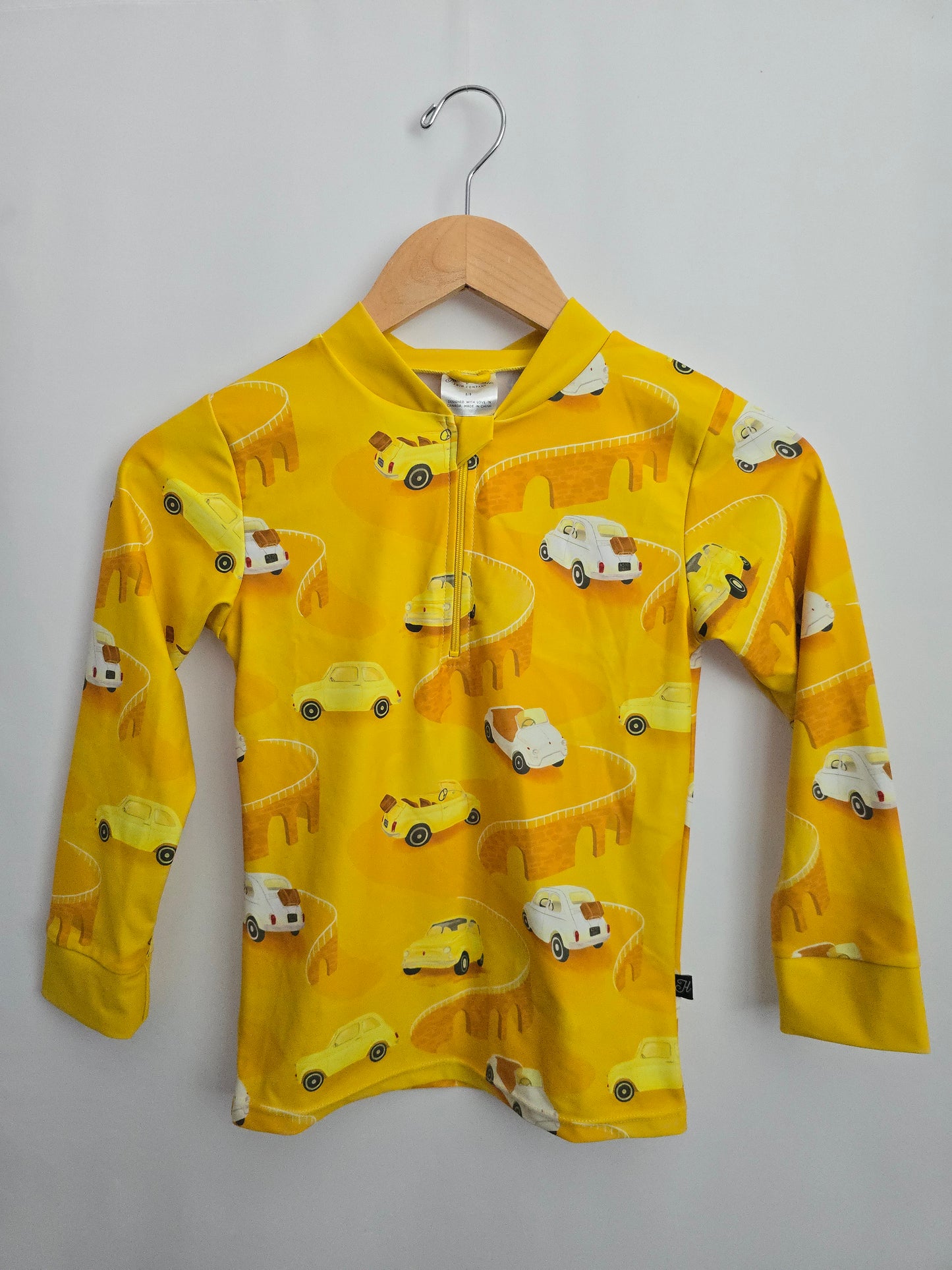 Honeysuckle Yellow Cars Rashguard • 8-9 years