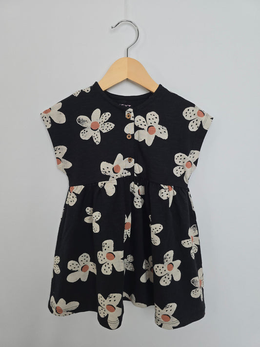 NEW Next Daisy Dark Floral Dress • 12-24 months