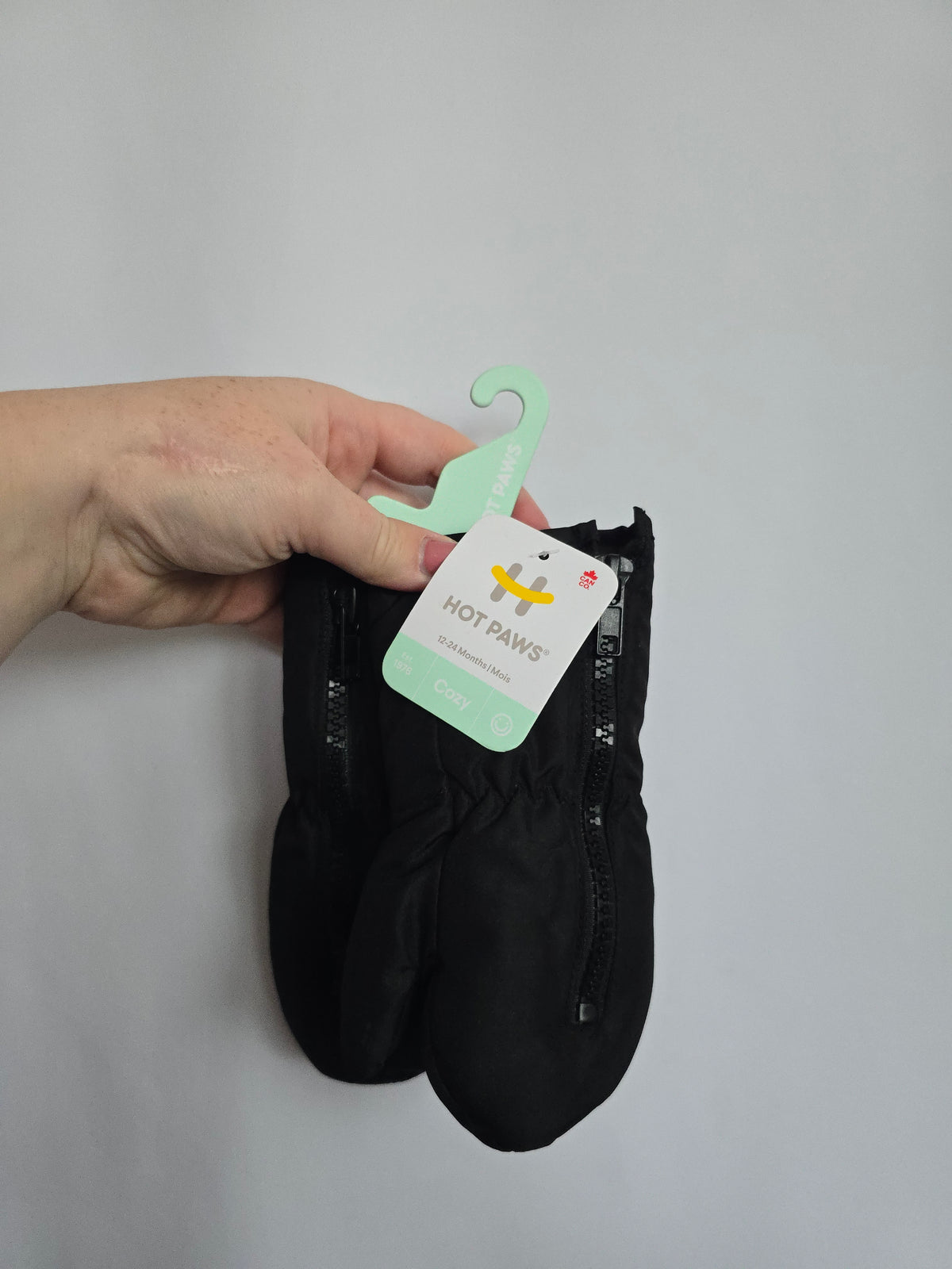 NEW Hot Paws Black Mittens • 12-24 months