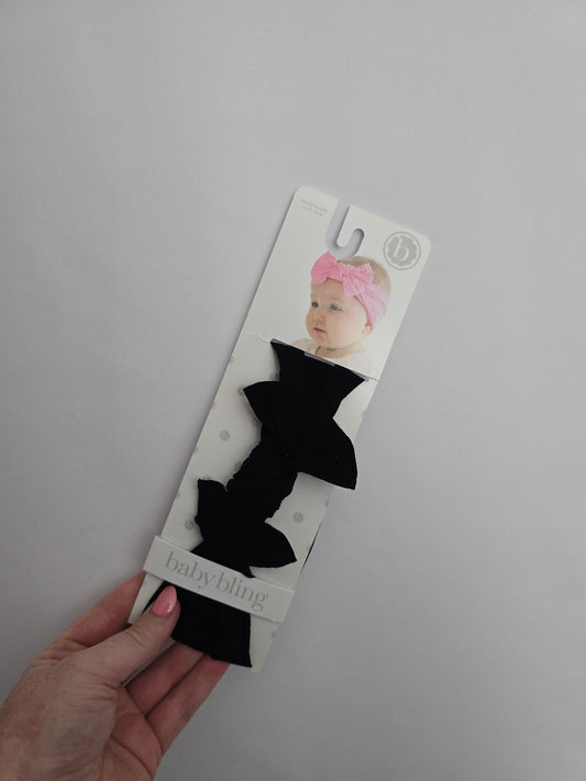 NEW Baby Bling Black Classic Knot Headband