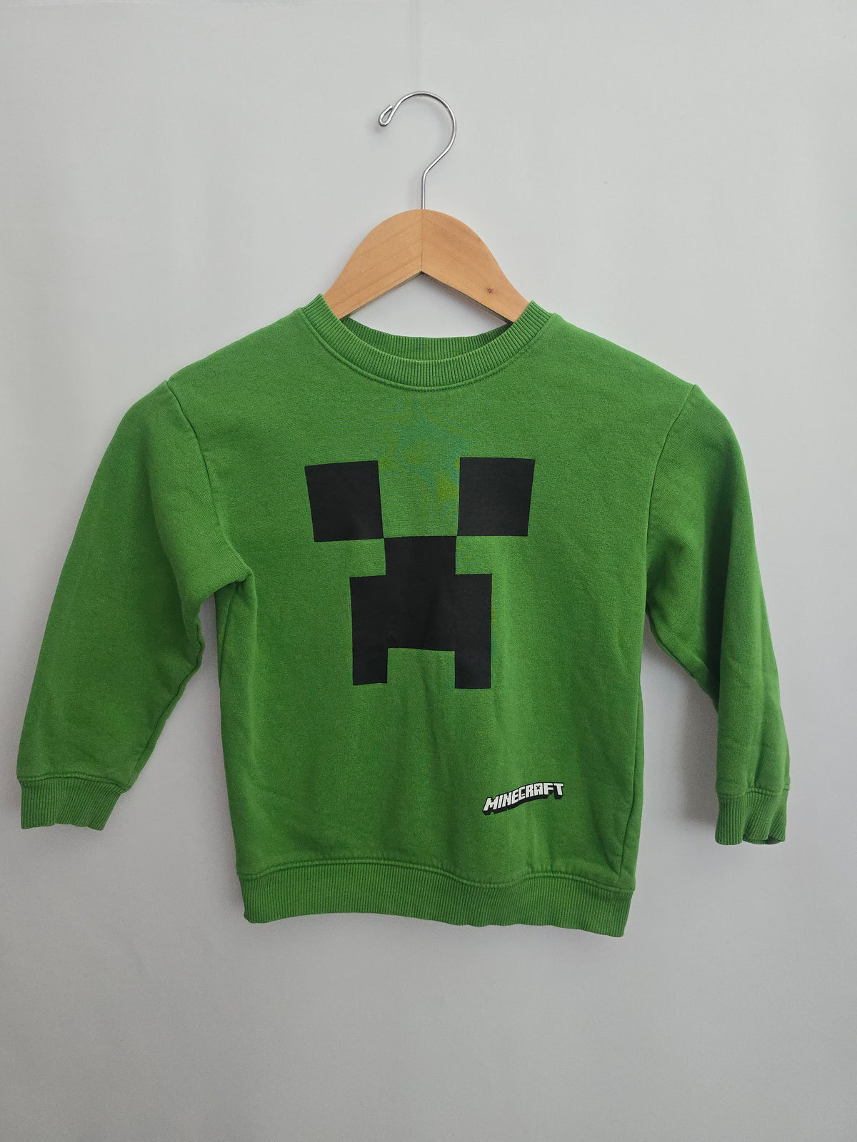 H&M Green Minecraft Crewneck • 4-6 years