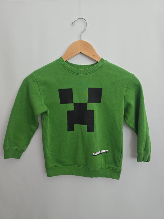 H&M Green Minecraft Crewneck • 4-6 years
