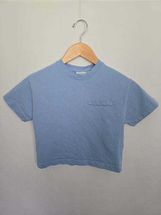 Zara True Neutrals Blue Tee • 8-9 years