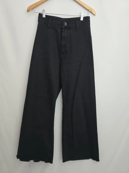 Zara Black Wide Leg Denim • Small 4