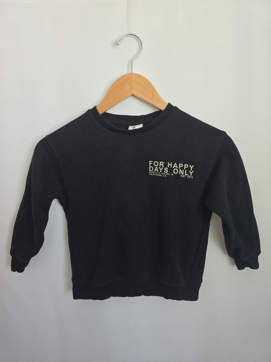 Zara Black For Happy Days Only Crewneck • 4-5 years