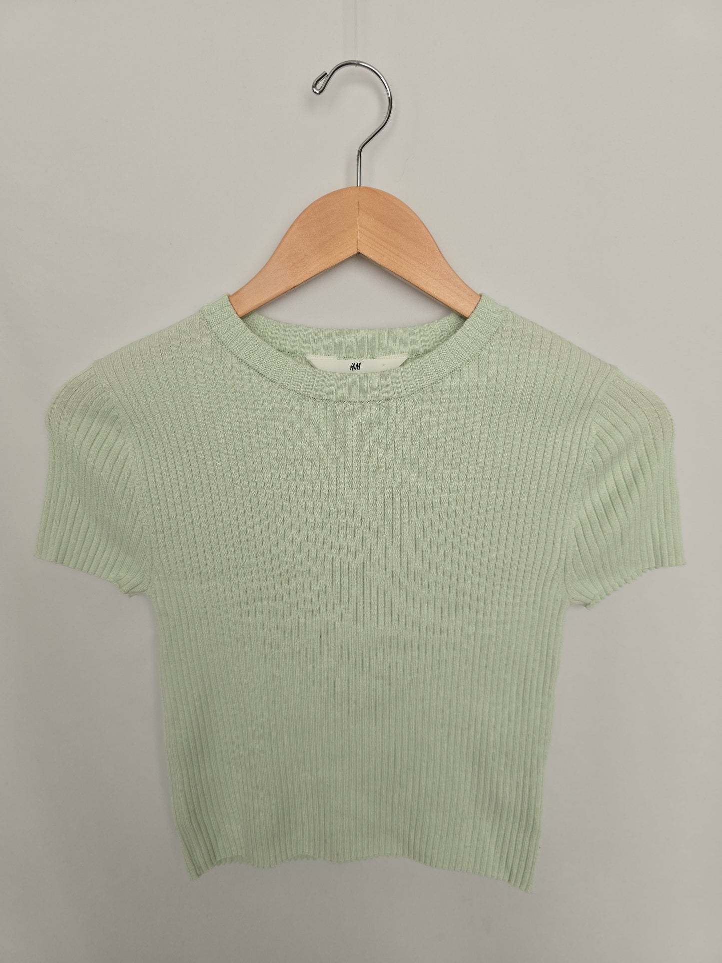 H&M Mint Ribbed Knit Top • 12-14 years