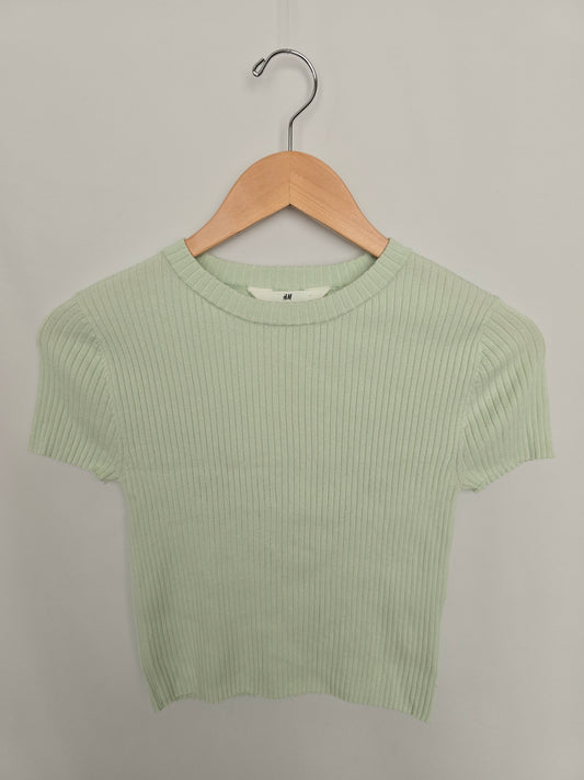H&M Mint Ribbed Knit Top • 12-14 years