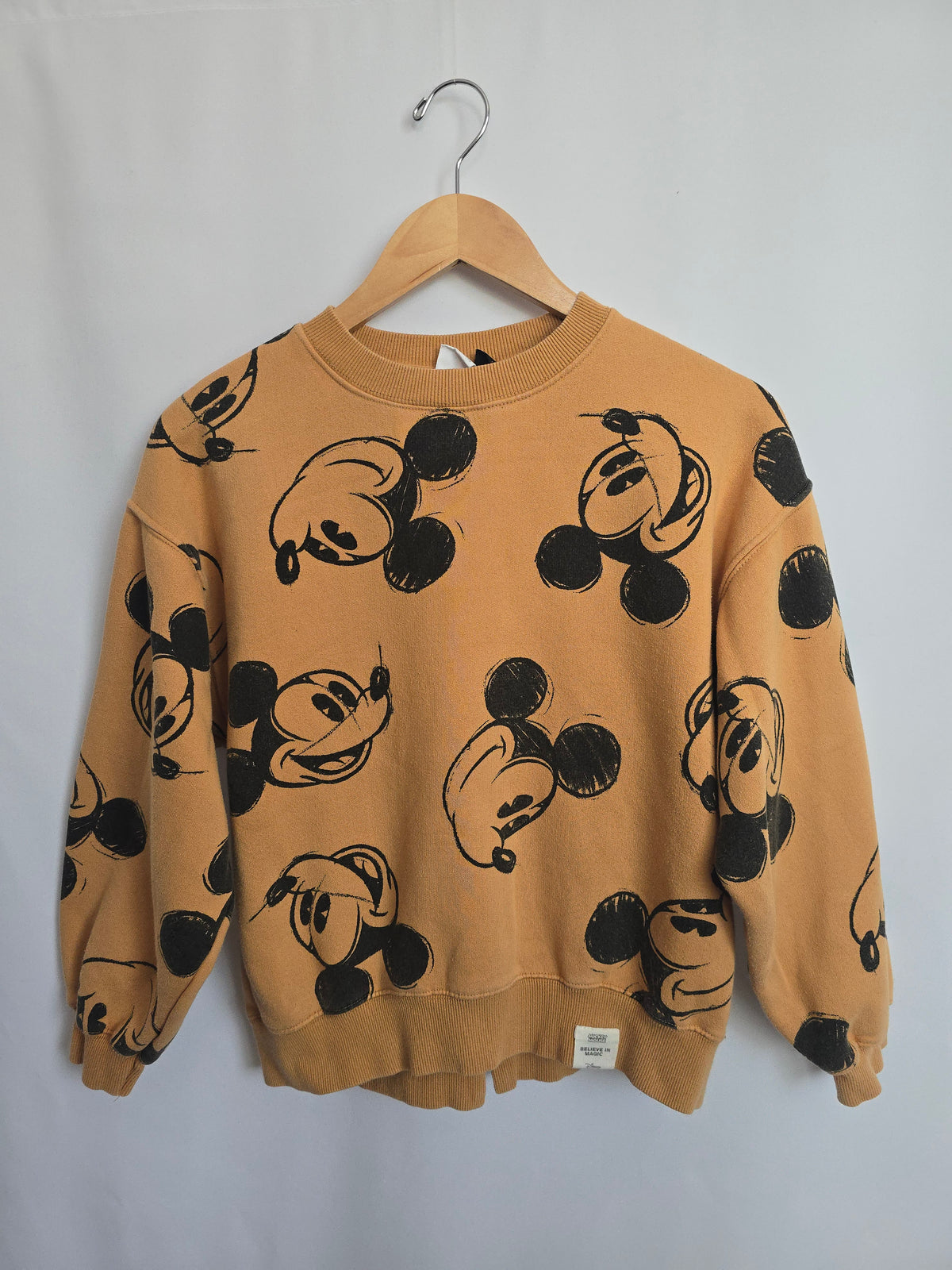 Zara Character Mickey Honey Crewneck • 13-14 years