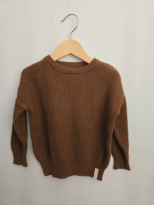 Jax & Lennon Chestnut Knit Sweater • 12-24 months