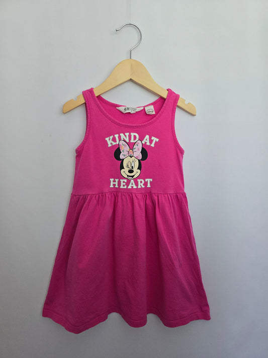 H&M Pink Minnie Kind At Heart Tank Dress • 4-6 years