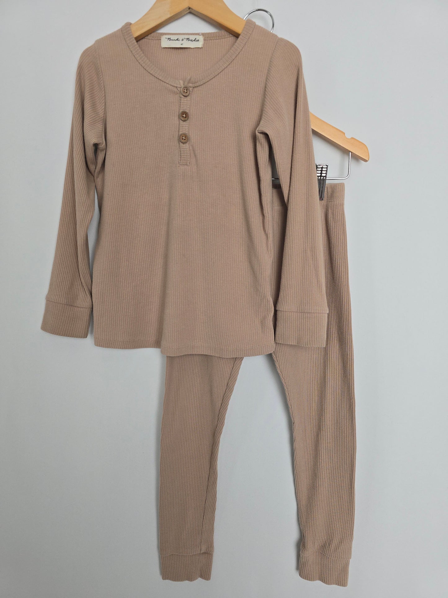 Bambi & Birdie Oak Ribbed Pajamas • 4T